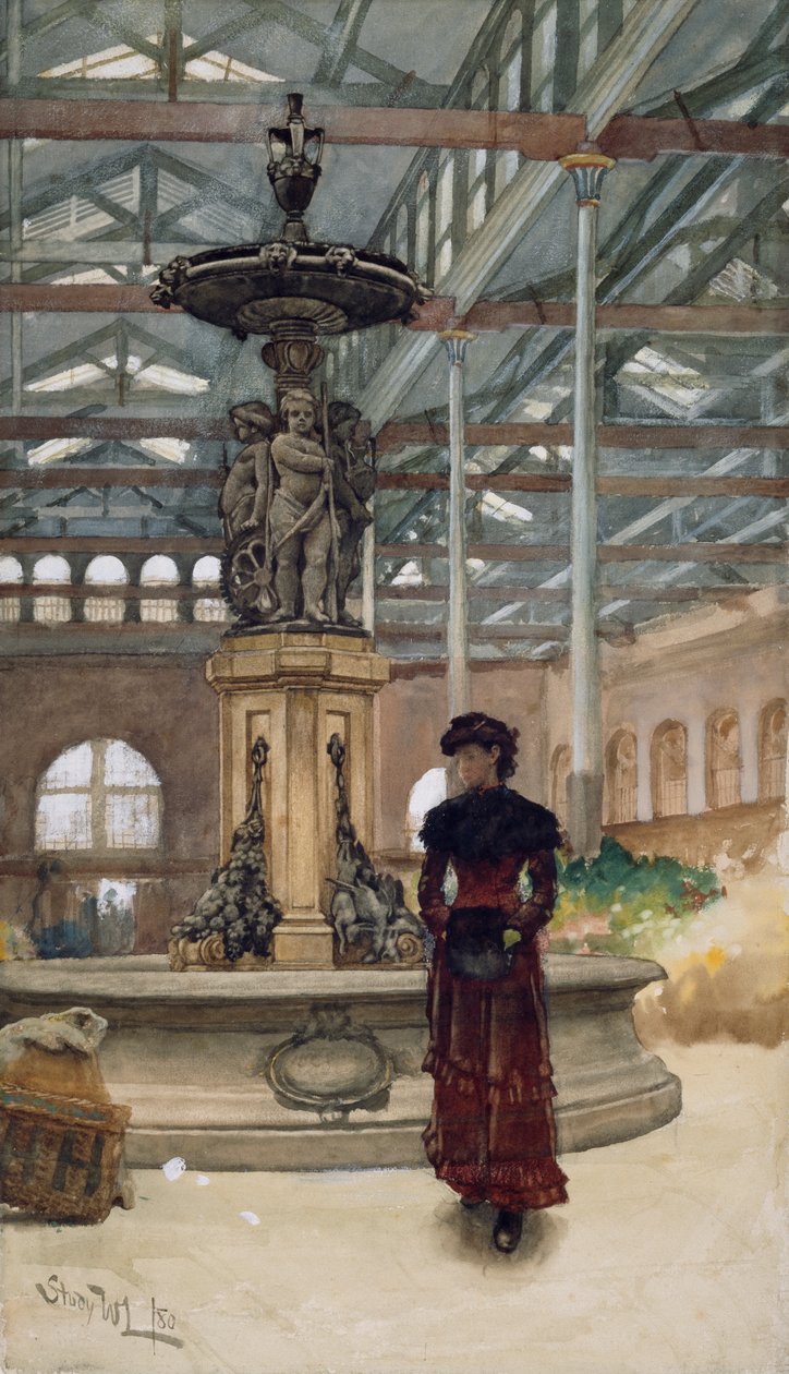 Eski Pazar Salonu ve Çeşmesi, Birmingham by Walter Langley