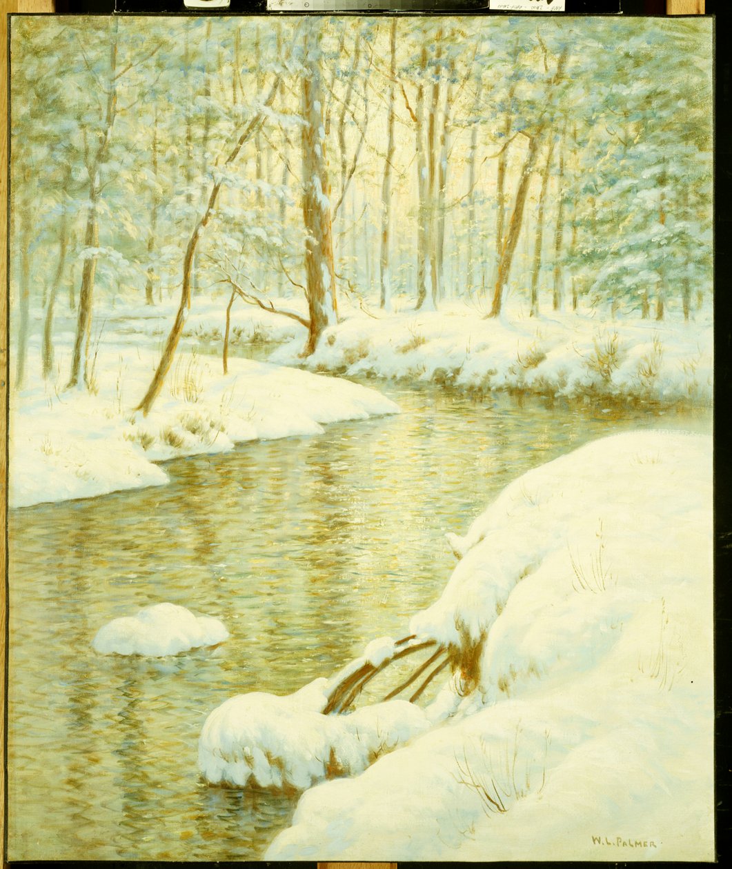 Kış Deresi, Gün Batımı Glow (tuval üzerine yağlı boya) by Walter Launt Palmer