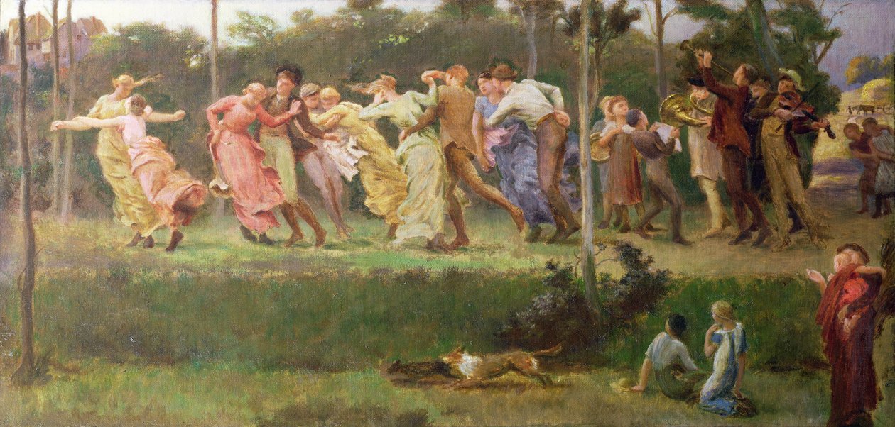 Bir Hasat Dansı, 1904 (gemiye serilmiş tuval üzerine yağlı boya) by Walter Mclaren
