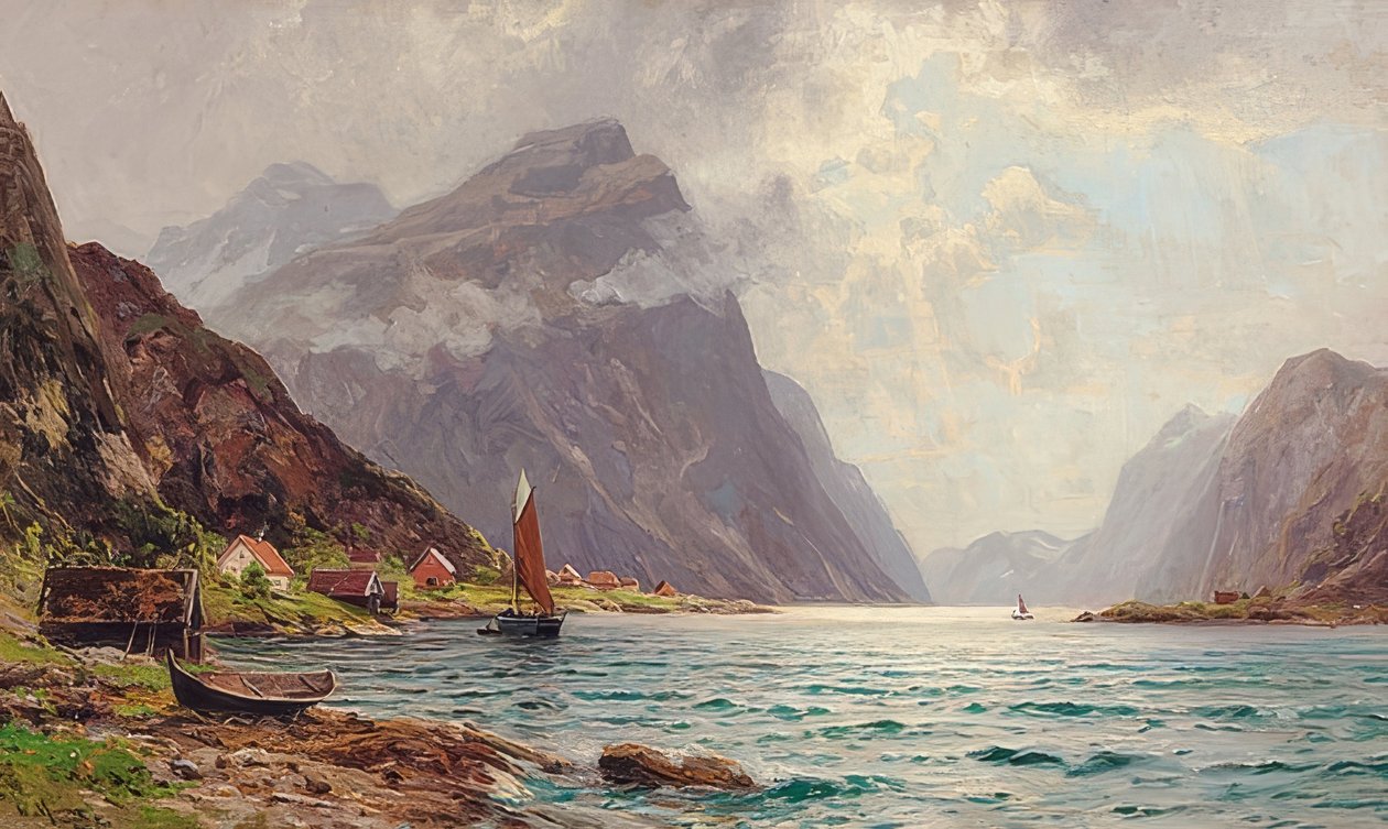 fiyort manzarası by Walter Moras