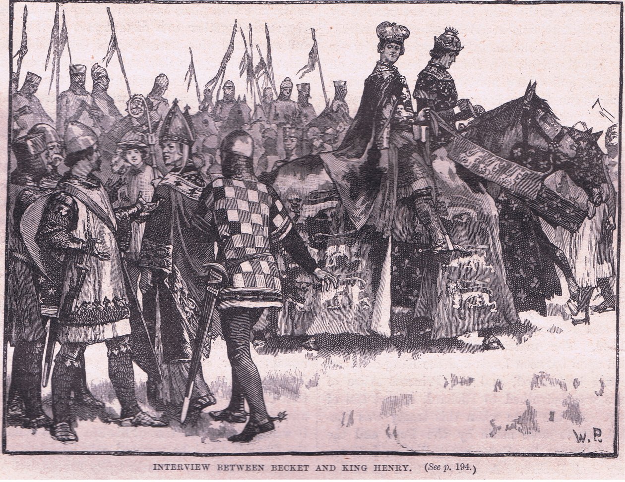 Becket ve Kral Henry AD 1169 arasındaki röportaj by Walter Paget
