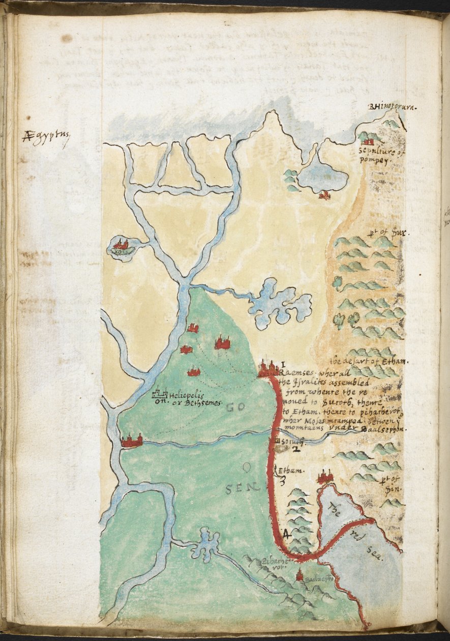 MS 57555, f.23v, Kuzey Afrika Haritası, tarihi bir gazete yazarı, kütüphane listeleri vb. içeren bir defterden; c.1606-08 (kağıt üzerine sulu boya) by Walter Raleigh