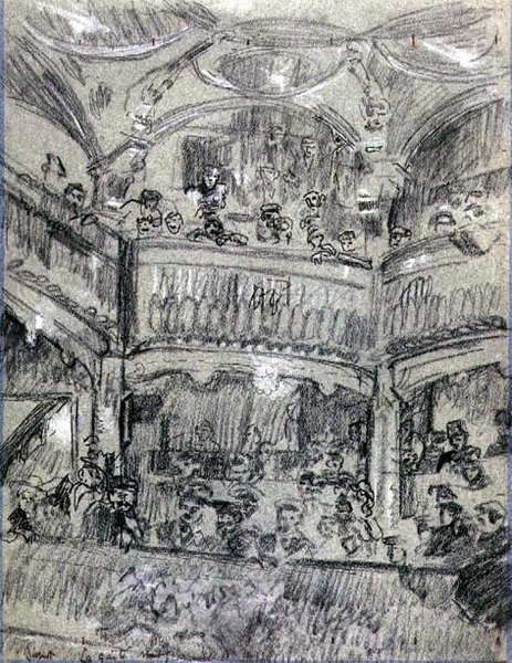La Gaite Montparnasse, c.1907 (kağıt üzerine tebeşir) by Walter Richard Sickert