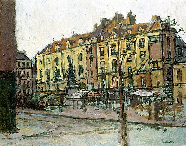 La Place Nationale, le Grande Duquesne, Dieppe (tuval üzerine yağlı boya) by Walter Richard Sickert