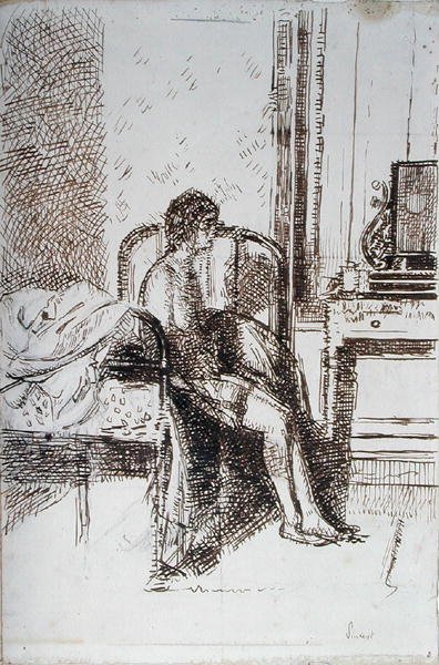 Koronun Hanımı (kağıt üzerine mürekkep) by Walter Richard Sickert