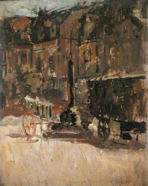 Market Cross, Dieppe (panelde yağ) by Walter Richard Sickert