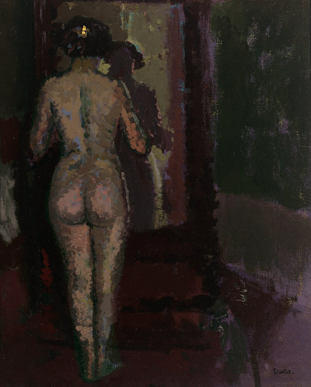 Nude at Mirror, Sally, c.1907-09 (tuval üzerine yağlı boya) by Walter Richard Sickert