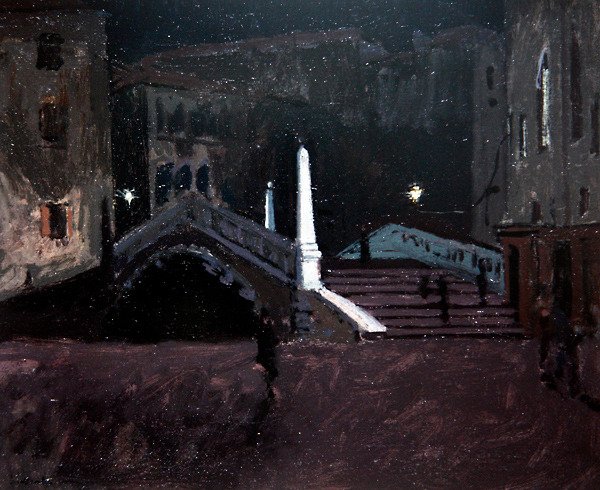 Ponte delle Guglie sul Cannaregio (Gece ​​Manzarası, Venedik) 1896 dolayları (tuval üzerine yağlı boya) by Walter Richard Sickert