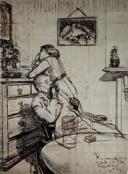 Ennui için hazırlık çalışması by Walter Richard Sickert