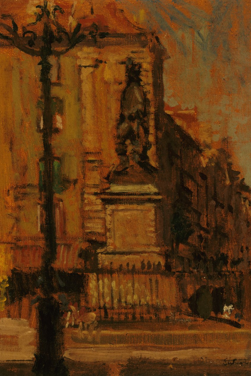 Duquesne Heykeli, Dieppe (petrol) by Walter Richard Sickert