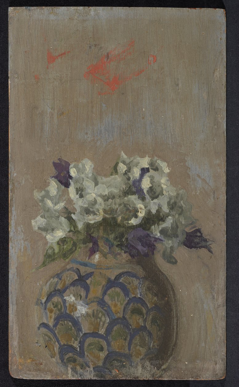 Tatlı Menekşeler - Desenli Bir Kasede Beyaz ve Mavi Biyoletler, 1884 dolayları (panelde yağlı boya) by Walter Richard Sickert