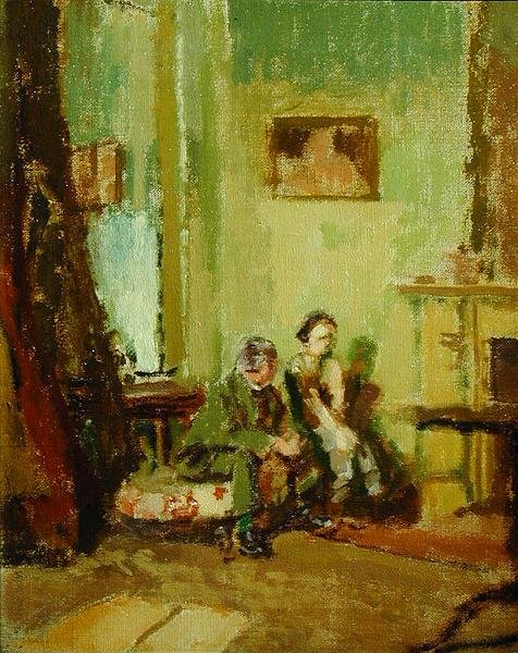 Masal Anlatmak, c.1914 (tuval üzerine yağlı boya) by Walter Richard Sickert