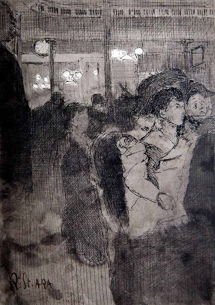 The Old Bedford (gemide kalem, mürekkep ve yıkama) by Walter Richard Sickert