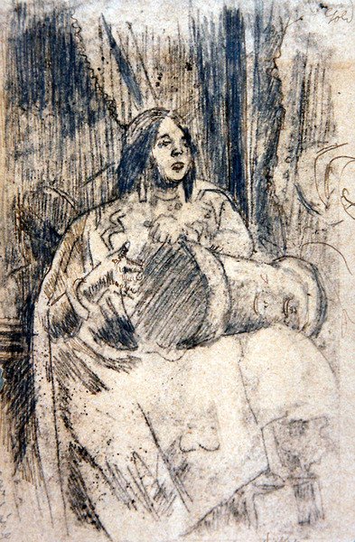 The Study (The Drummer), c.1900 (kağıt üzerine kurşun kalem) by Walter Richard Sickert