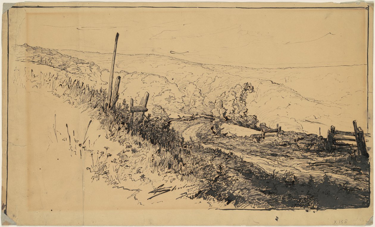 Dordrecht Yakınlarındaki Tepelerde Bir Yol by Walter Shirlaw