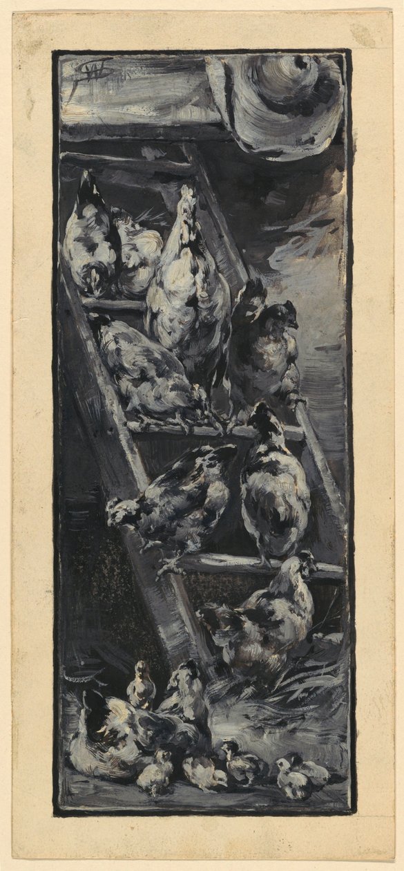horoz ve tavuklar by Walter Shirlaw