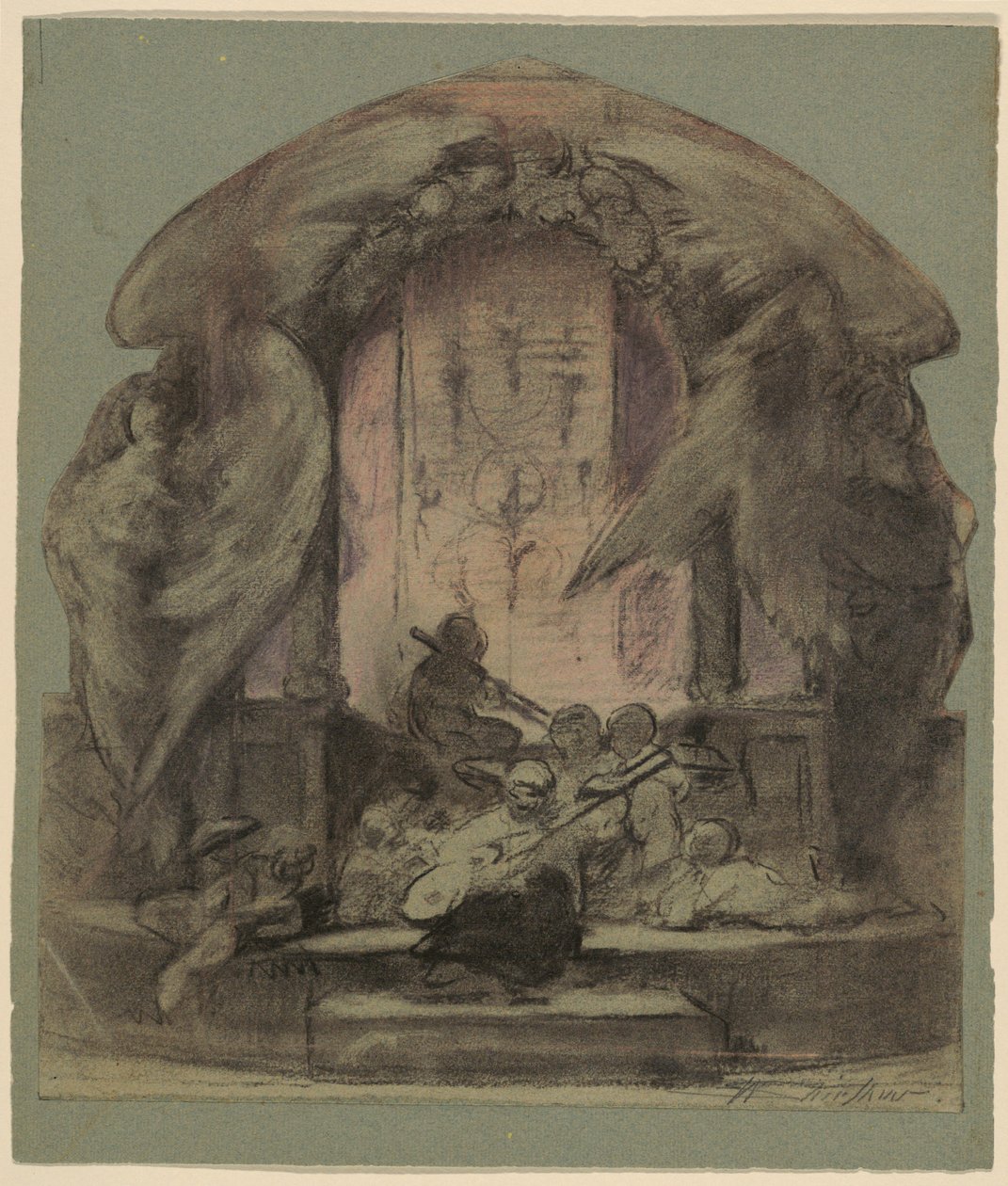 Boyalı Duvar Dekorasyonu İçin Tasarım by Walter Shirlaw
