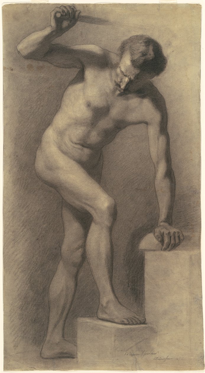 Adımlarda Çıplak Erkek by Walter Shirlaw