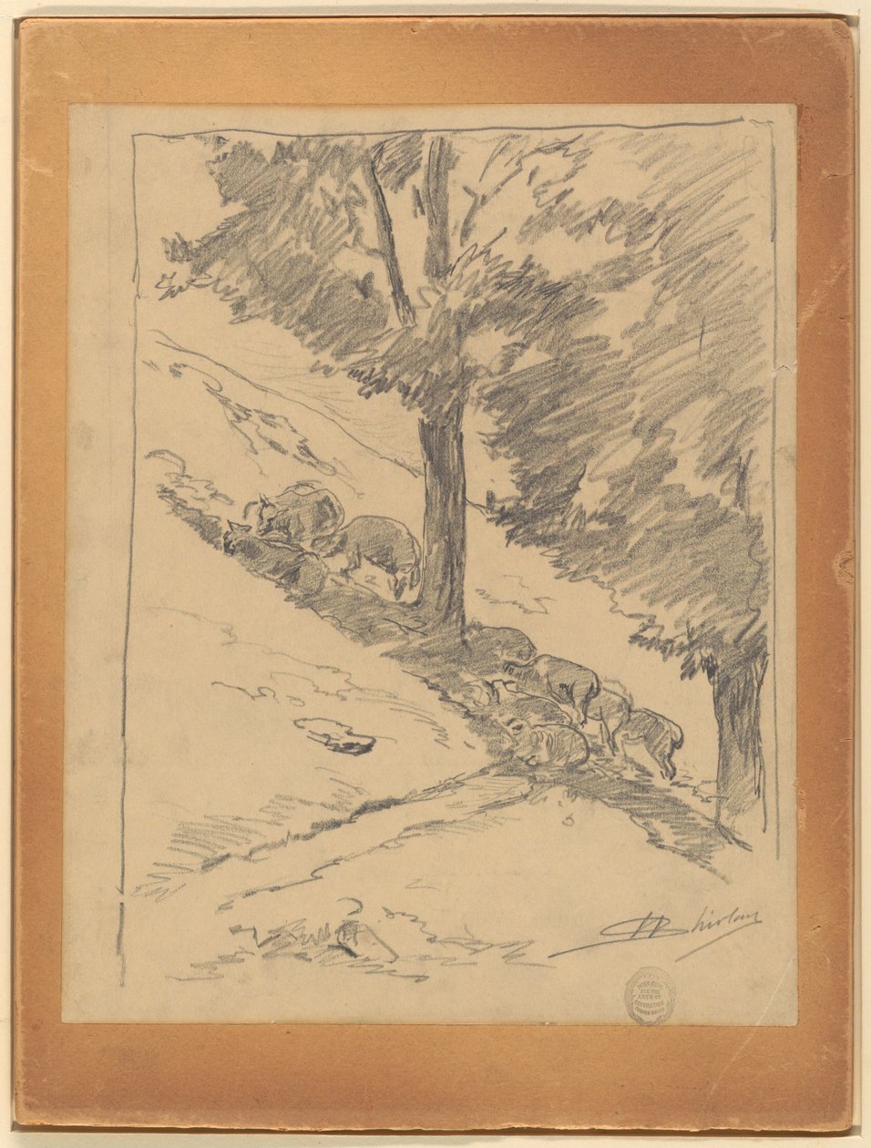 Bir Yamaçta Koyun by Walter Shirlaw