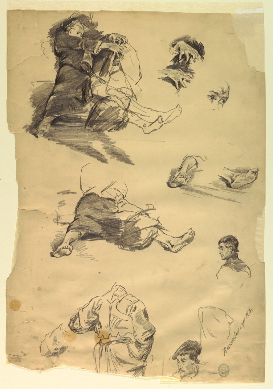 Tarihsel Bir Temsil İçin Figür Çalışmaları by Walter Shirlaw