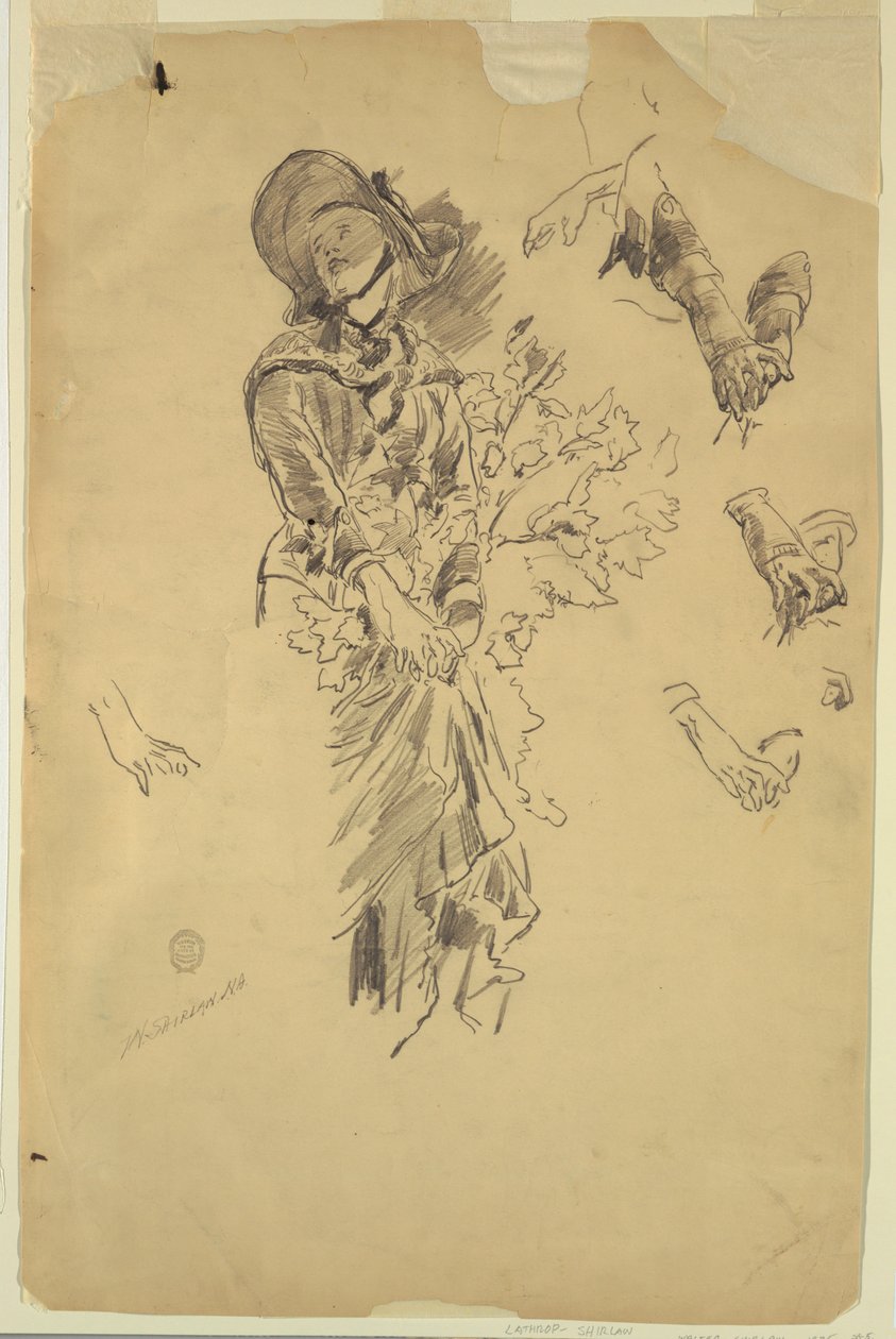 "Dağlarda" Figür Çalışması by Walter Shirlaw