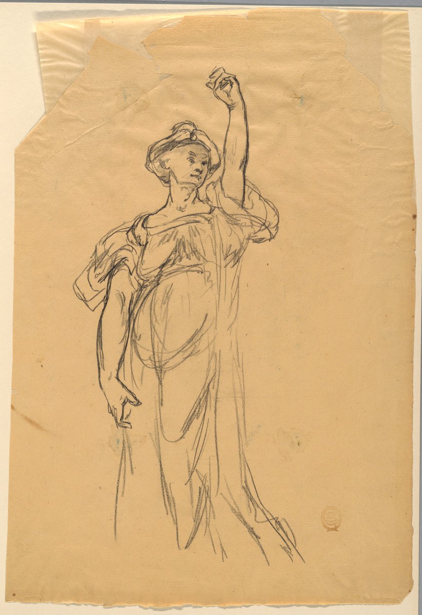 Kolları Kaldırılmış Figür Çalışması by Walter Shirlaw