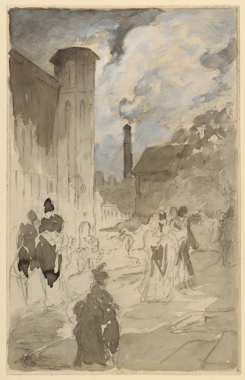 Şehir Meydanı (Bir İlüstrasyon Çalışması) by Walter Shirlaw