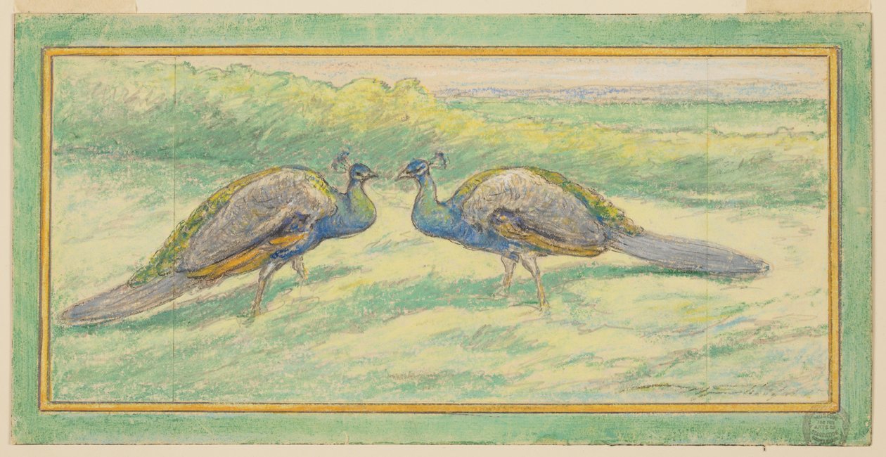Bir Manzarada İki Tavus Kuşu by Walter Shirlaw
