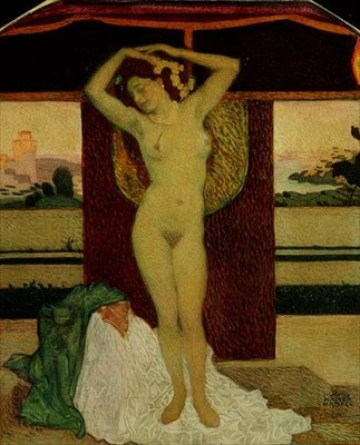 Akt (kağıt üzerine sulu boya) by Walter Sigmund Hampel