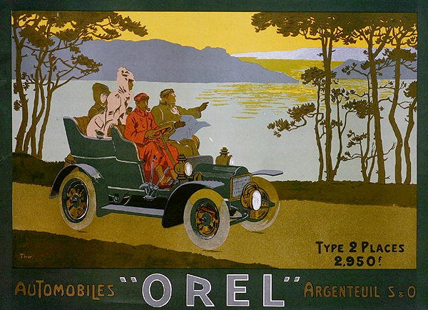 Orel motorlu arabalar için reklam (renkli lito) by Walter Thor
