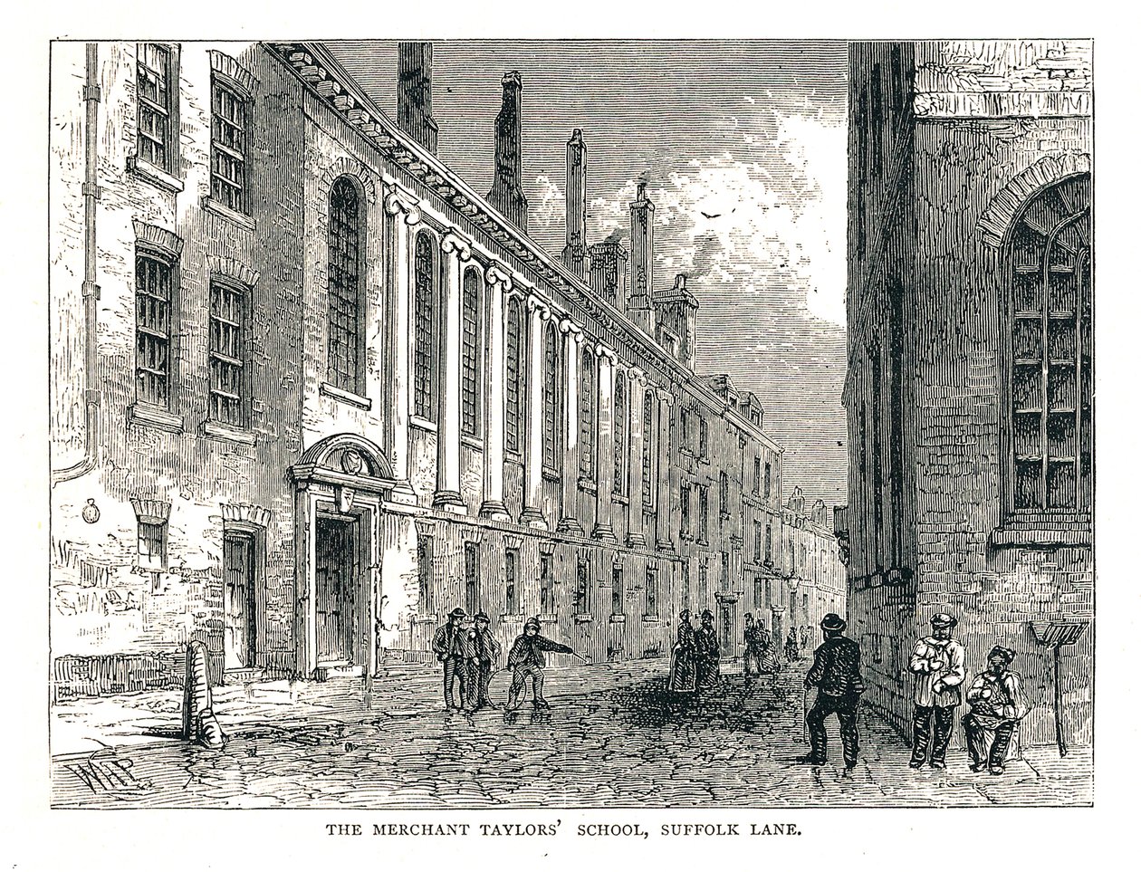 Tüccar Taylors Okulu, Suffolk Lane, 1878 by Walter Thornbury