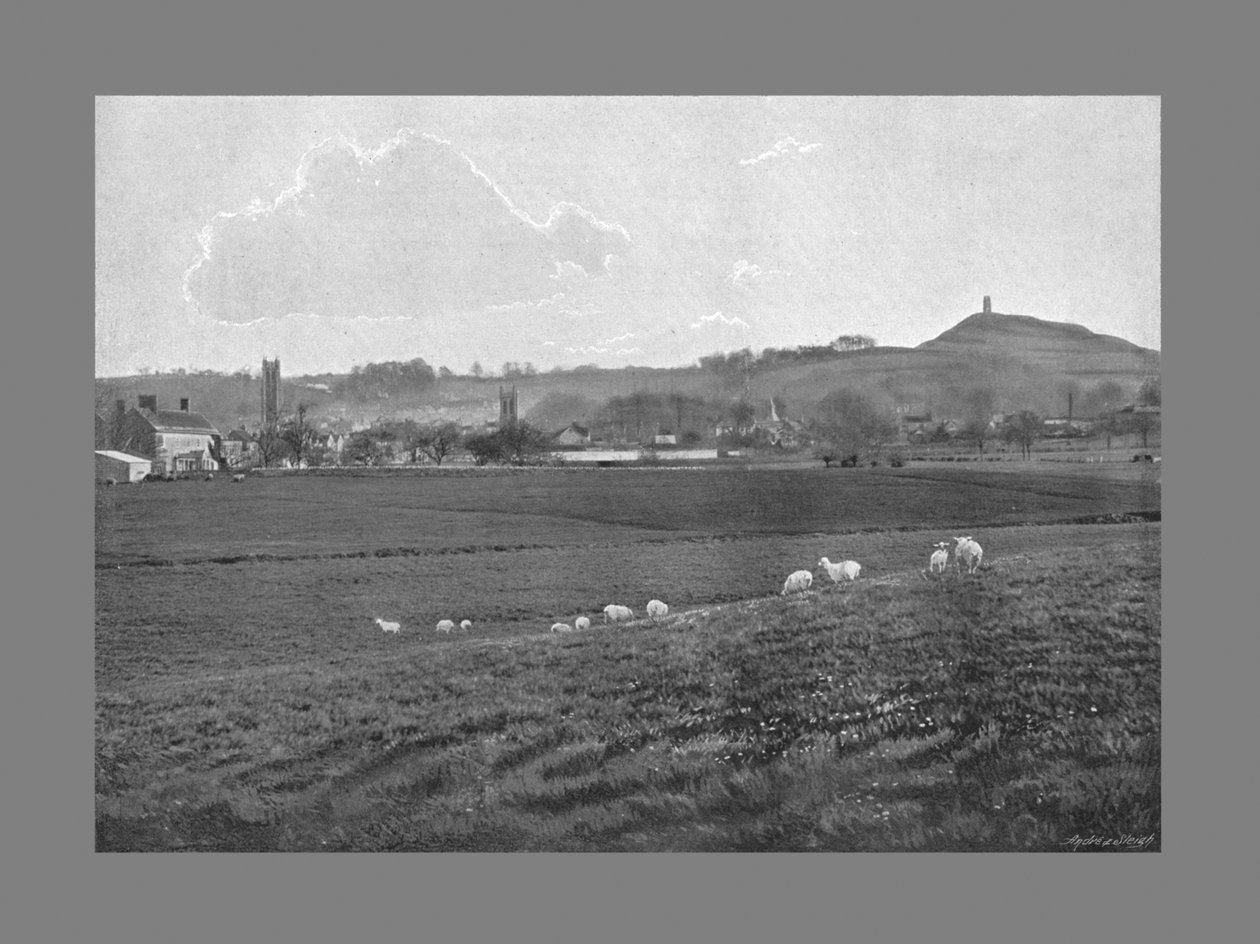 Glastonbury ve Tor, c1900 by Walter Tully