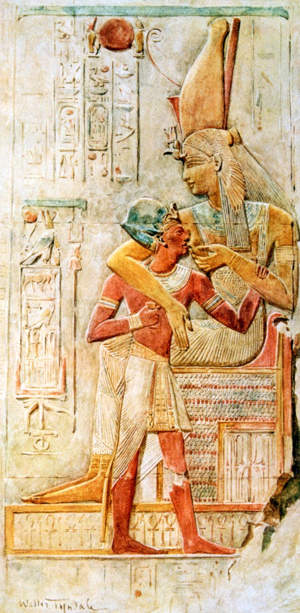 Mısır hiyeroglifleri, Abydos, Mısır, 1910 by Walter Tyndale