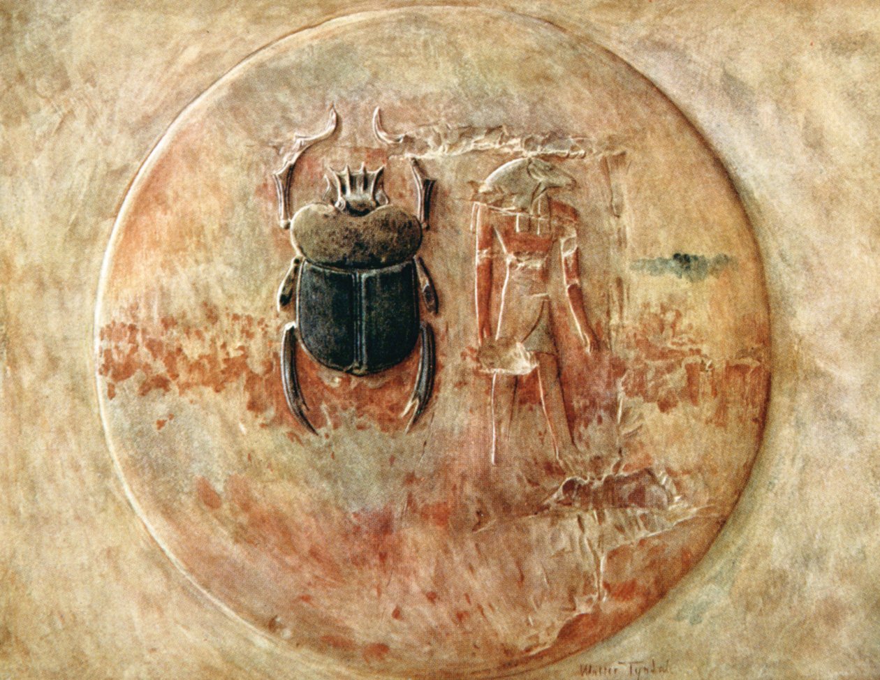 Bokböceği ve Ra, Seti Mezarı, Mısır, 1910 by Walter Tyndale