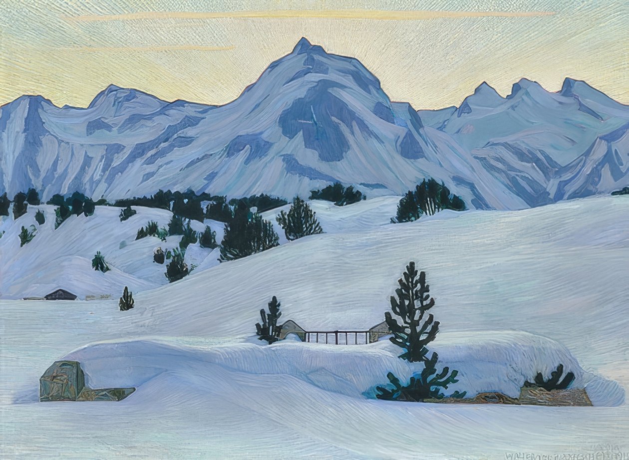 Maloja yakınlarında kış manzarası. 1912 by Walter von Ruckteschell