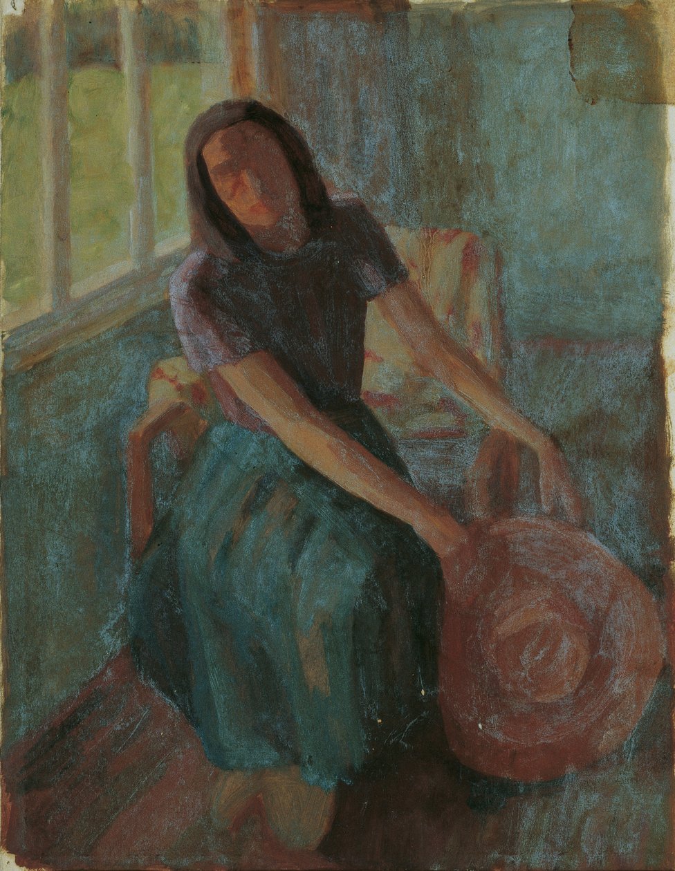 Grete Gamerith mit Hut by Walther Gamerith