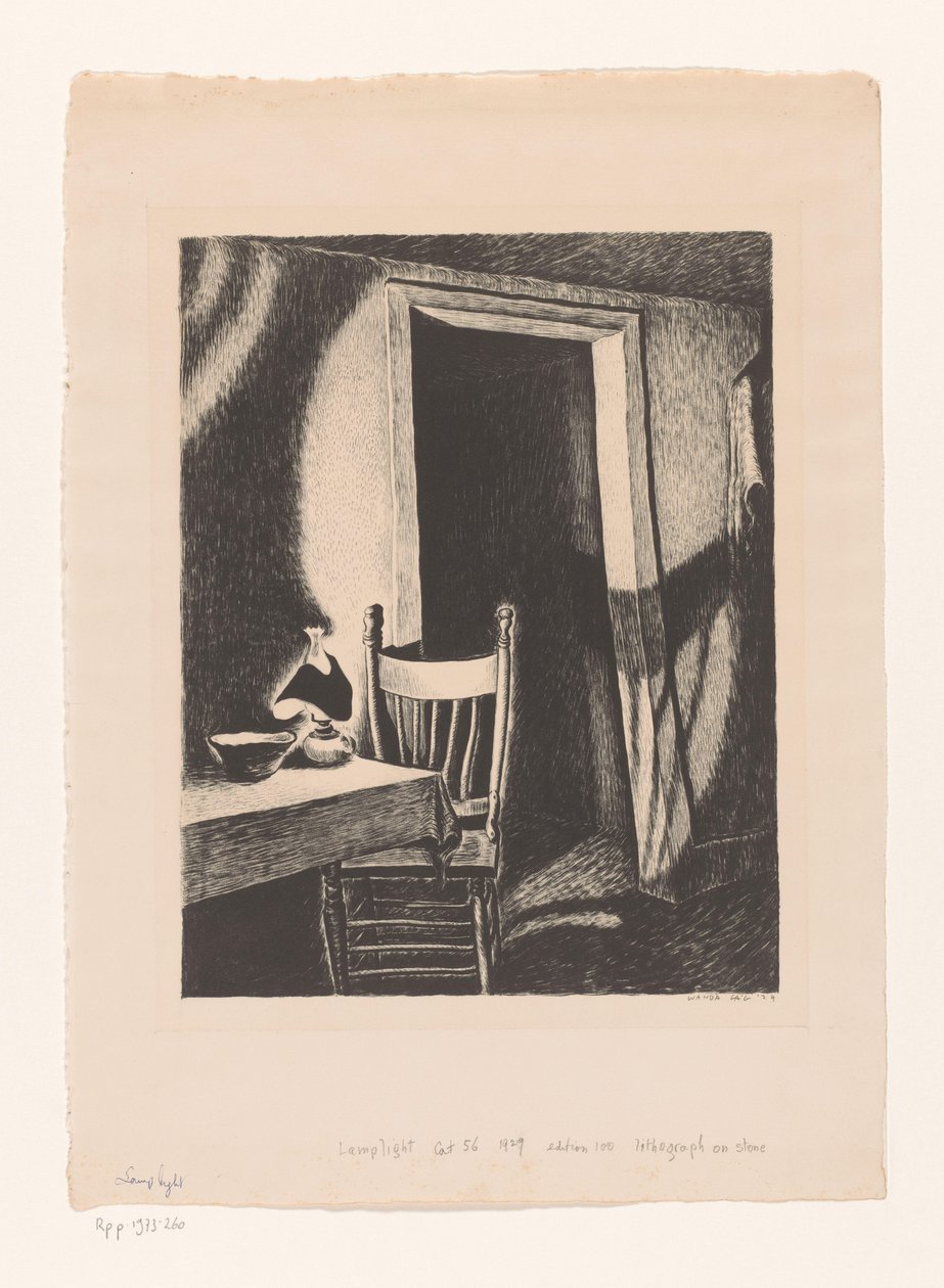 Lamba ışığında iç mekan by Wanda Gág (signed by artist)
