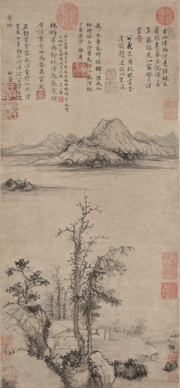 Sonbahar Ağaçları Arasında Bir Bilginin İnzivası, Ming Hanedanlığı 1368-1644. by Wang Fu