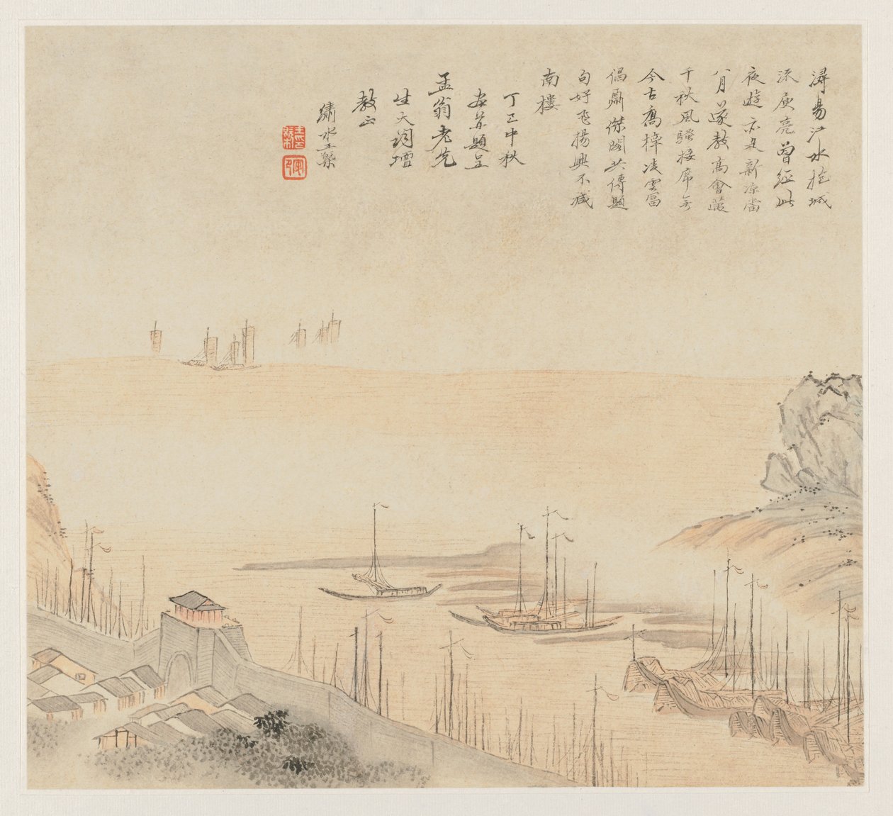 Manzara Albümü: Leaf 8, 1677. by Wang Gai