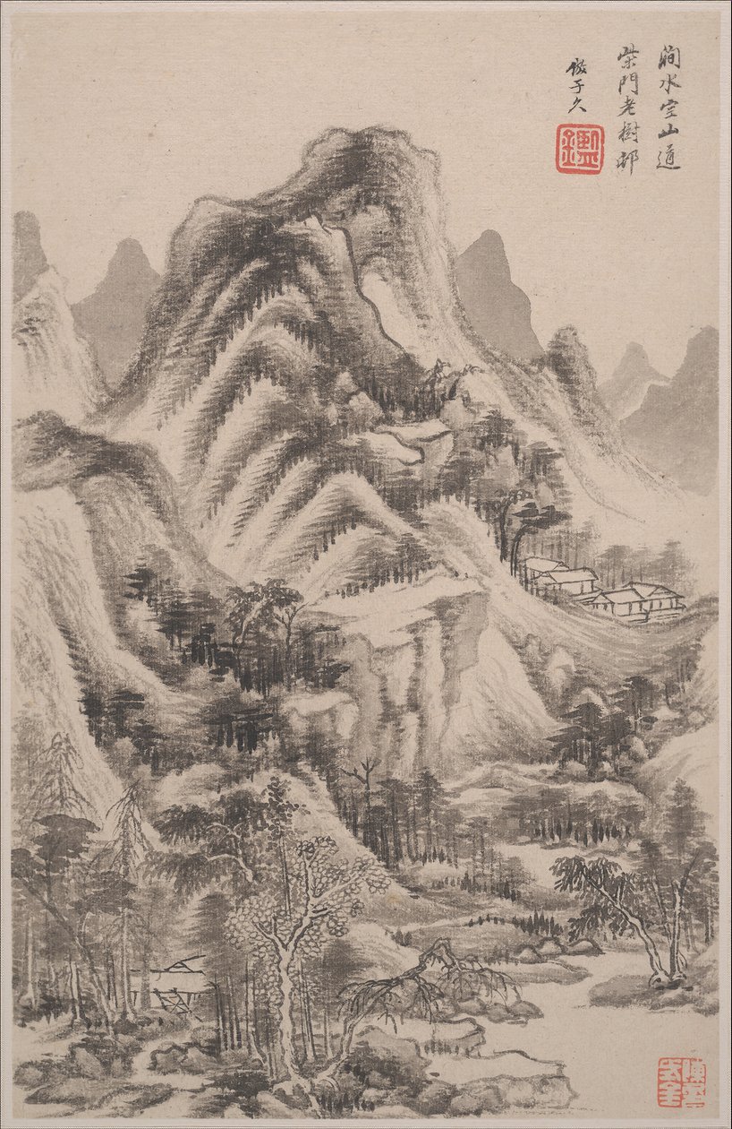 1668 tarihli eski ustaların tarzlarında manzaralar. by Wang Jian