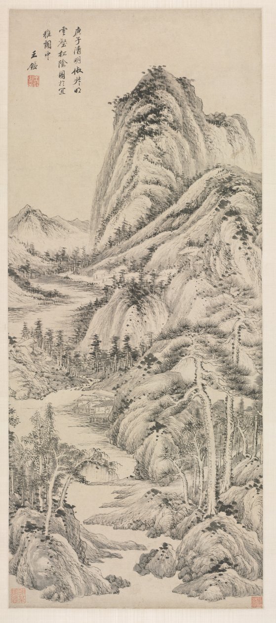 Bulutlu Bir Vadide Çamların Gölgesi, 1660. by Wang Jian