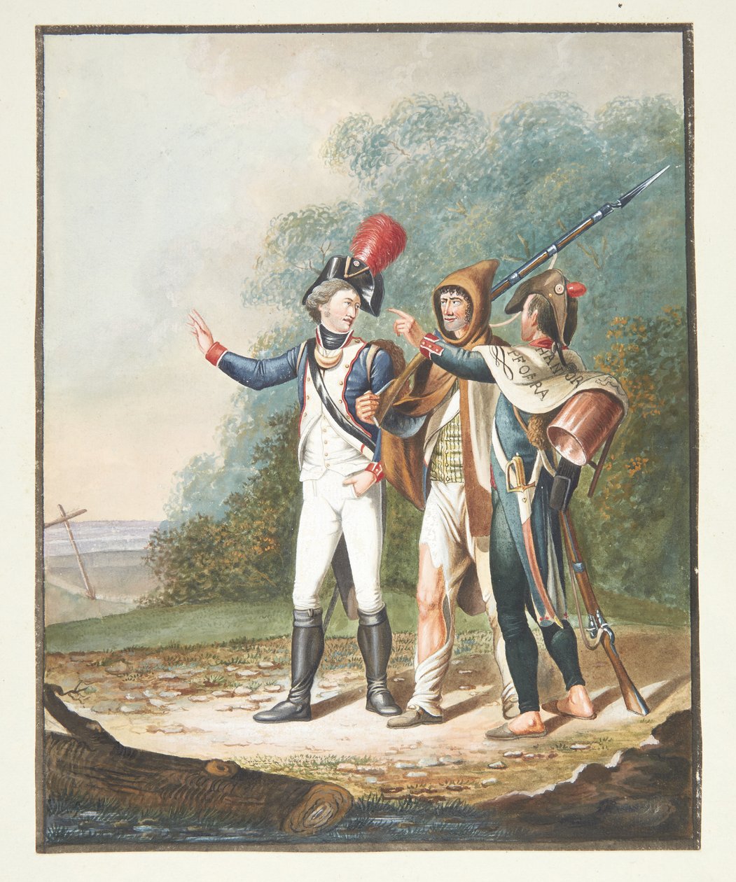 Bir yolda üç Fransız askeri by Wanner von Schafterhausen