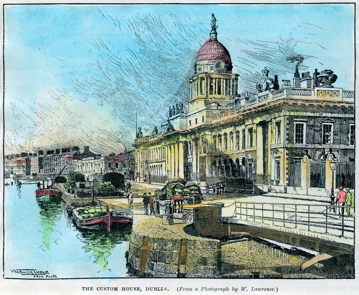 Gümrük Evi, Dublin, İrlanda, c1890. by Warwick Goble