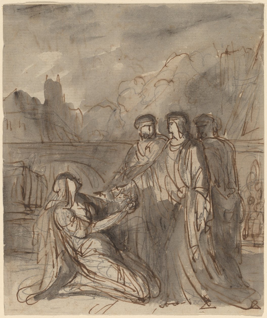 Dört Figürlü Kompozisyon [recto ve verso] by Washington Allston