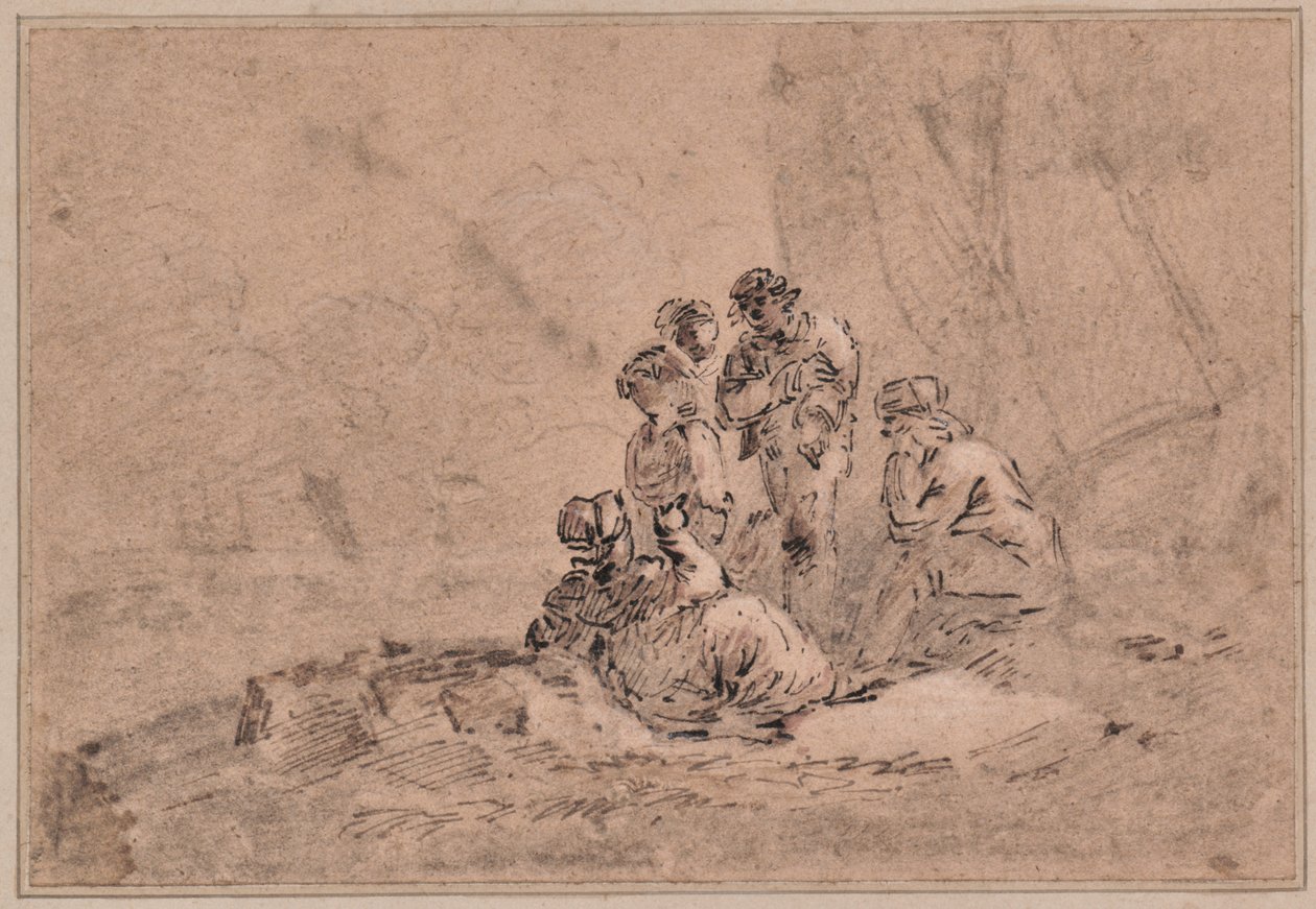 Deniz Kıyısında Balıkçılar Grubu by Washington Allston