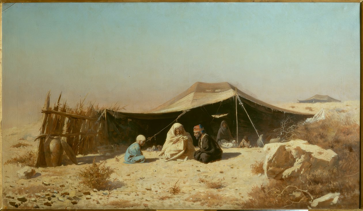 Araplar çölde Kuran okuyor by Wassili W. Werestschagin