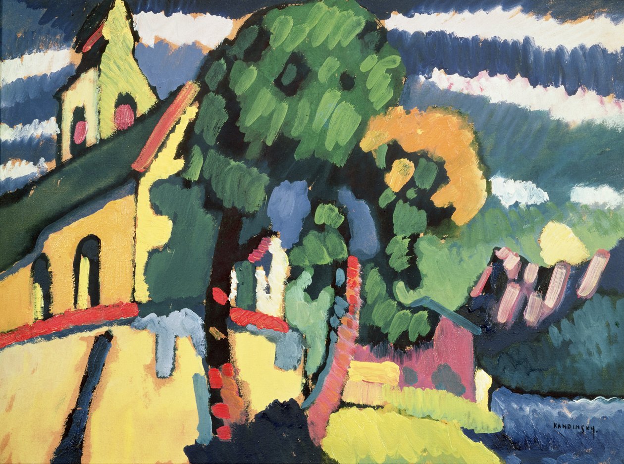 Kiliseli Bavyera Manzarası (petrol) by Wassily Kandinsky