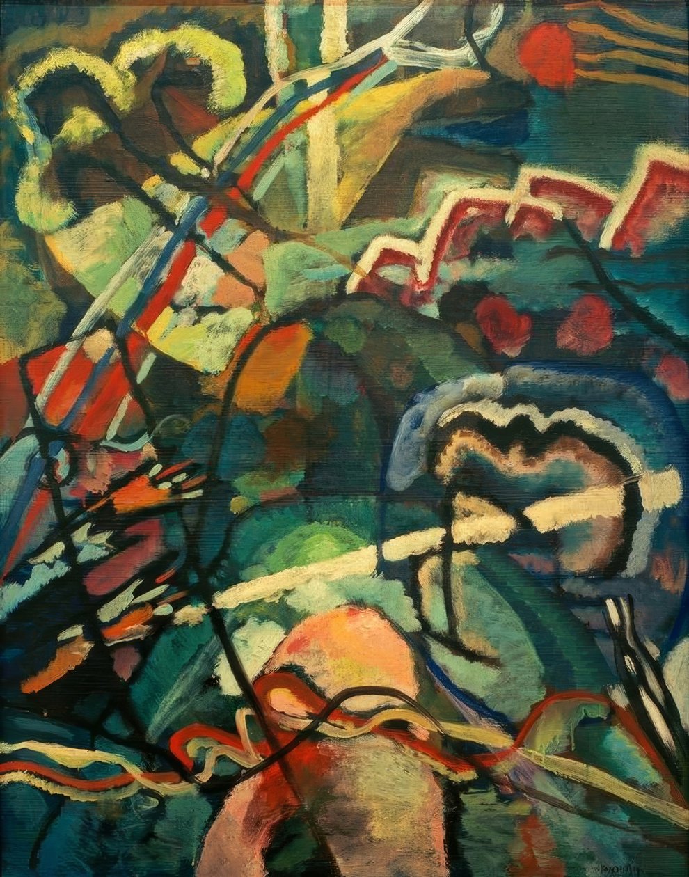 Beyaz kenarlıklı resim by Wassily Kandinsky