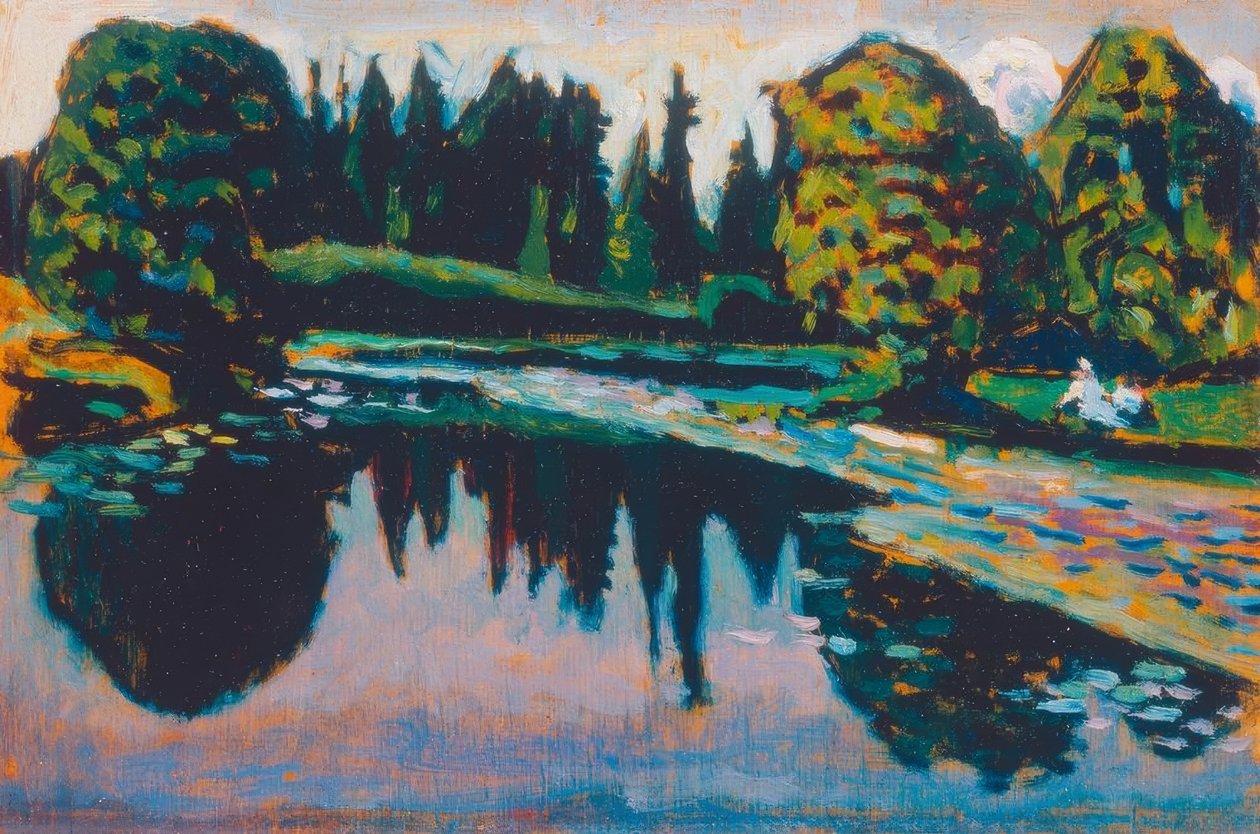 Yaz aylarında nehir by Wassily Kandinsky