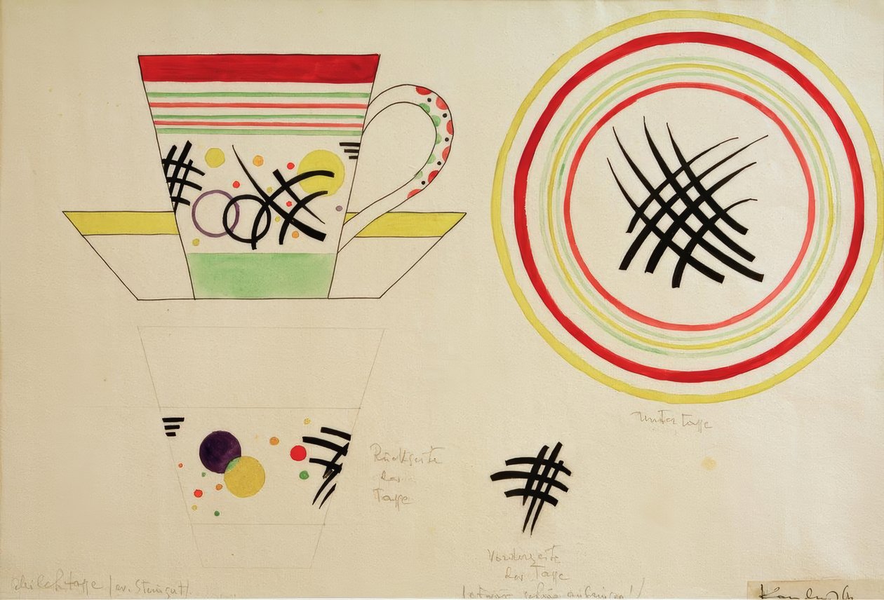 Bir süt bardağı için tasarım by Wassily Kandinsky
